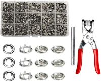 360 Sets Stainless Steel Ring Prong Snap Kit Tool Metal Cap Ring Prong Snap Sewing Clothes Shoes Hat Backpack DIY Handicrafts