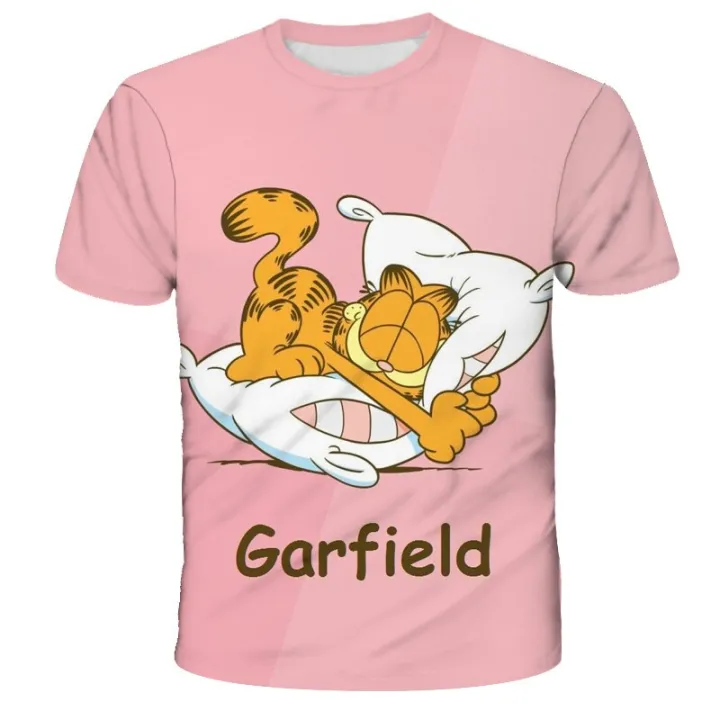 New Children Clothing Cartoon-Garfield T-Shirt 2022 Summer Breathable  Camiseta Baby Kids Cool 3D Short Sleeved Fashion cute Tops | Lazada PH