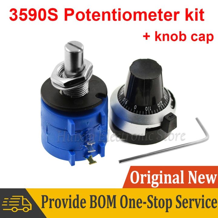 3590s-multiturn-adjustable-potentiometer-kit-set-wirewound-resistor-2w-3590s-2-103l-500-1k-2k-5k-20k-50k-100k-ohm-knob-cap
