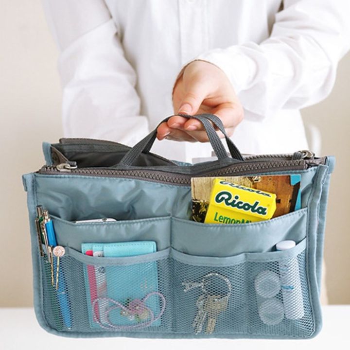 กระเป๋าจัดระเบียบ-13-ช่อง-จัดระเบียบ-จัดเก็บอุปกรณ์สำหรับพกพา-กระเป๋าใส่เครื่องสำอางค์-กระเป๋าใส่ของใช้d501