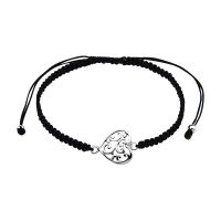 black cord filigree design heart charm Bracelet , Adjustable Black cord Heart bracelet , silver cord Bracelet ,สายสีดำออกแบบลายหัวใจเสน่ห์สร้อยข้อมือ, ปรับได้สายสีดำสร้อยข้อมือหัวใจ,