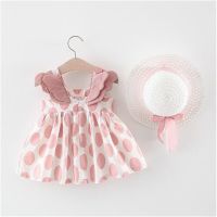 2pcs Summer Baby Girl Dress Back Wings Party Princess Toddler Girls Dresses Kids Clothes Send Hat 0 To 3 Years A106  by Hs2023