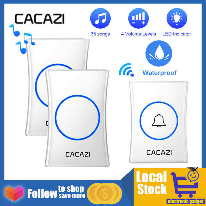 CACAZI A30 Wireless Doorbell 38 ringtones Door Chime 300M Range Home