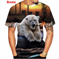 2023 new2022 New Fashion Polar Bear 3D Printed T Shirt Men and Women Animal Short Sleeve Tee