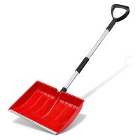 Lightweight Snowmobile Shovel with Aluminum Handle Wide Snow Removal,Portable Snow Shovel for Driveway, Red