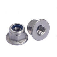 2-10PCS M3 M4 M5 M6 M8 M10 M12 สแตนเลสไนลอนล็อค HEX FLANGE NUTS-ef2