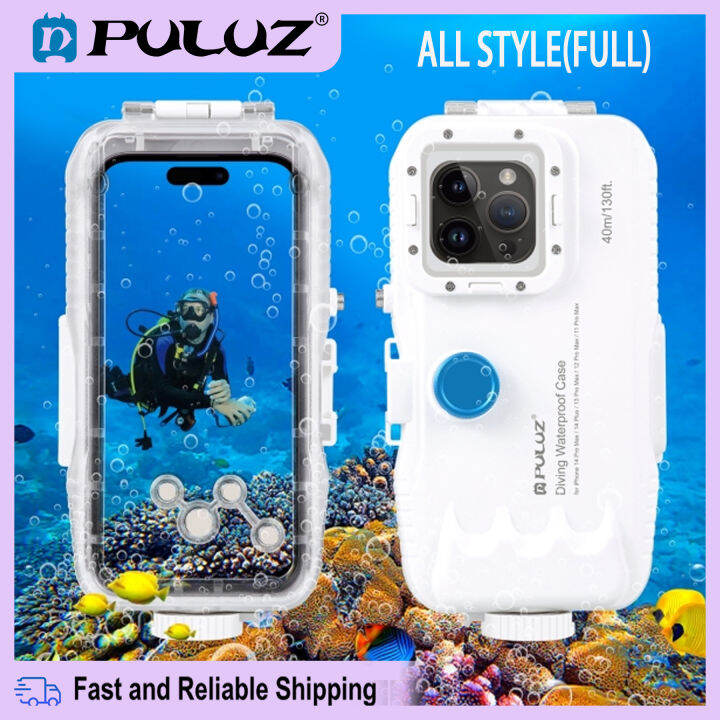 【ready Stock】puluz 40m130ft Waterproof Diving Case For Iphone 1515pro