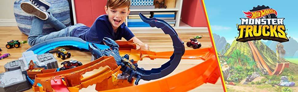 hot wheels monster truck scorpion sting raceway vehicle playset