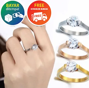 Jual CINCIN WANITA ANTI KARAT WARNA EMAS BUNGA PERMATA AMERICAN