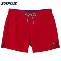 SURFCUZ Mens Quick Dry Solid 4 Way Stretch Swim Trunks with Mesh Lining Swimwear Bathing Suits Summer Swimming Shorts for Men Swimwear