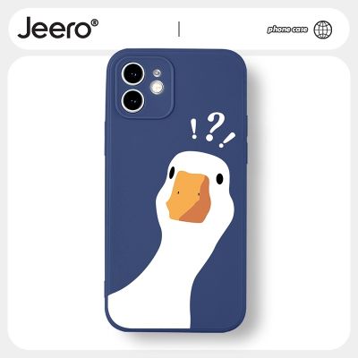 JEERO เคสไอโฟน เคสซิลิโคนนุ่มกันกระแทกการ์ตูนน่ารักตลก เคสโทรศัพท์ Compatible for iphone 14 13 12 11 Pro Max SE 2020 X XR XS 8 7 6 6S Plus พลัส HFF688
