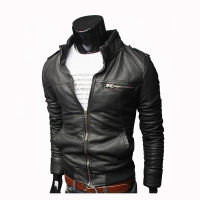 Men Faux Leather Jacket Zippers 2019 Mens Stand Collar Coat Spring Autumn Casual Slim PU Jacket Male Moto Biker Coats Outerwear