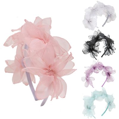【CC】 Fashion Mesh Headband Pink Hairband Hair Hoop Kids Headdress Accessories Headwear