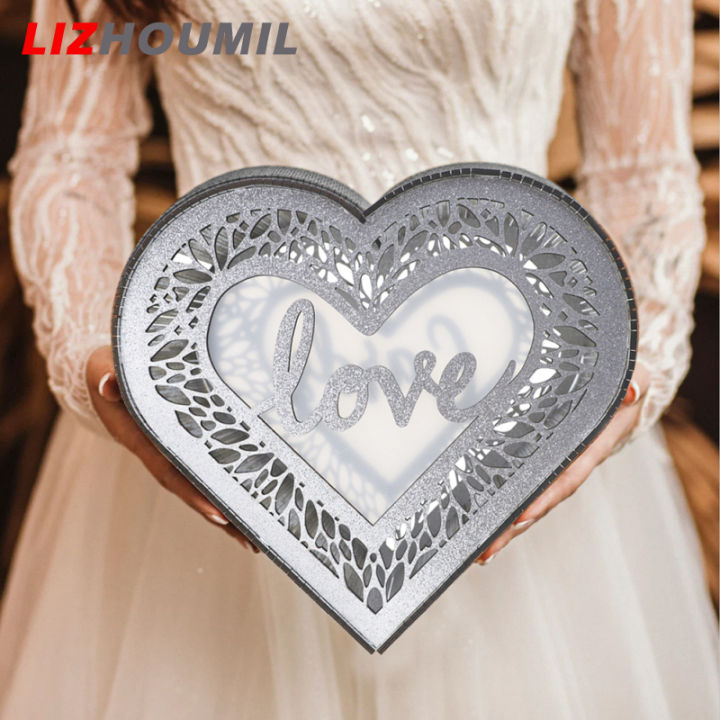 lizhoumil-รูปความรักหลอดไฟประดับแบบสายการ์ดงานแต่งงานกล่องล็อคสำหรับปาร์ตี้จบการศึกษาตกแต่งอาบน้ำเด็กวันเกิด