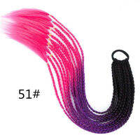 LFOUR วิกผมผู้หญิงเน็ตผมผู้หญิง สไตล์ประจำชาติสีHeadwear Twist HeaddressผมสีGradientผมหางม้าถักยางรัดผมน่ารักอุปกรณ์เสริมวิกผมExtensionสกปรกวิกผม