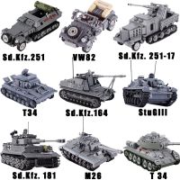 Military Main Battle Tank Building Blocks WW2 Soviet Vehicle German Armored Car Army Soldiers Figures Fighter Bricks Toys Gift