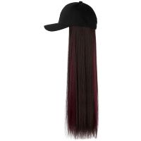 60 Cm Long Fashion Wig Hat One Long Straight Hair Pick Dyed Invisible Duck Cap Wig Womens New Baseball Hatband Hat Wig