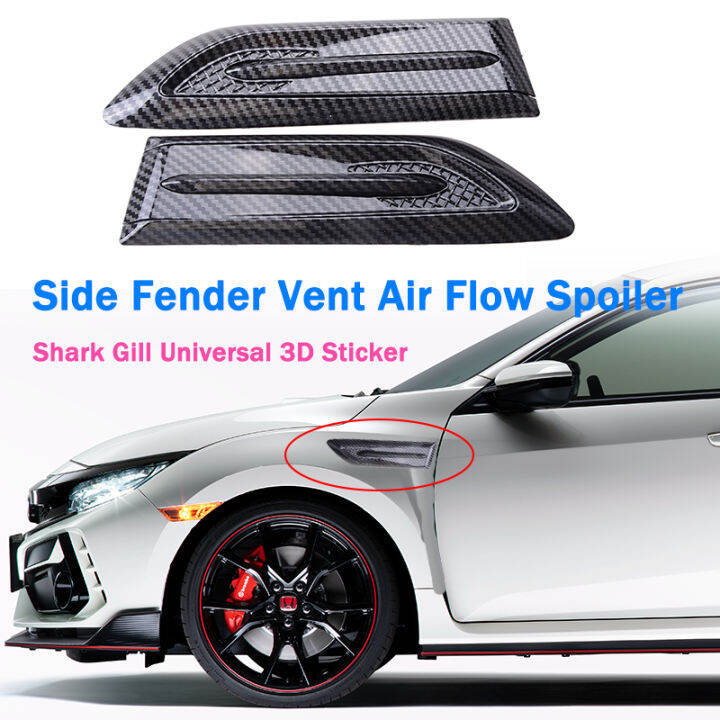 Car Side Fender Vent Air Flow Spoiler Racing Intake Grille Shark Gill