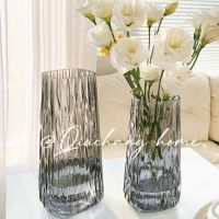 MUJI High-end Nordic style light luxury raindrop high-end decoration glass vase transparent high-grade hydroponics hydroponic flowers rose lily