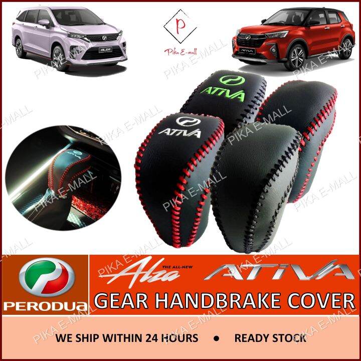 PERODUA NEW ALZA 2022 ATIVA Leather Gear Knob Cover Handbrake Cover