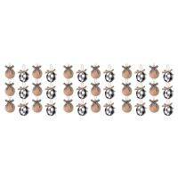 Christmas Tree Ornaments, 36 Pcs 2-1/2 Inches White Black Check Stitching Burlap