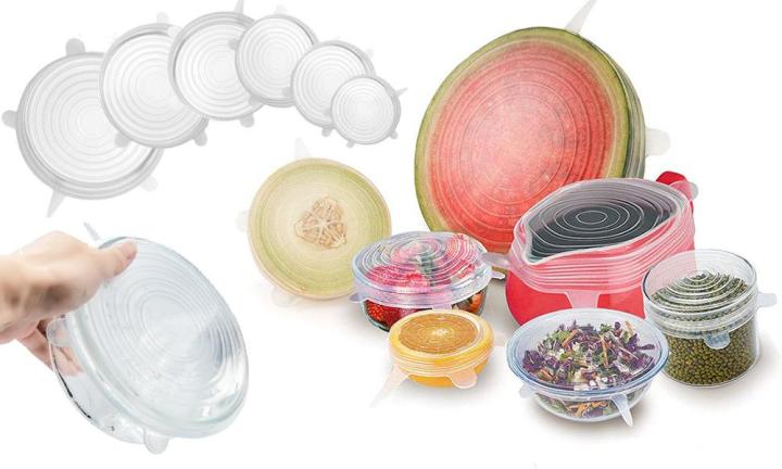 6-pack-silicone-bowl-cover-ฝาปิดถ้วยอาหาร-ฝาปิดถ้วย-ฝาครอบถ้วย-ซิลิโคน-6-ชิ้น-ที่ปิดถ้วย-ที่ครอบอาหารแบบซิลิโคน-ฝาถ้วย-ฝาปิดซิลิโคน