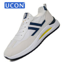 UCON รองเท้าผ้าใบระบายอากาศที่สะดวกสบายใส่นอกบ้านสำหรับผู้ชายสวมใส่สบายน้ำหนักเบารองเท้าผ้าใบลำลองมีเชือกผูกรองเท้าลำลองอเนกประสงค์39-44