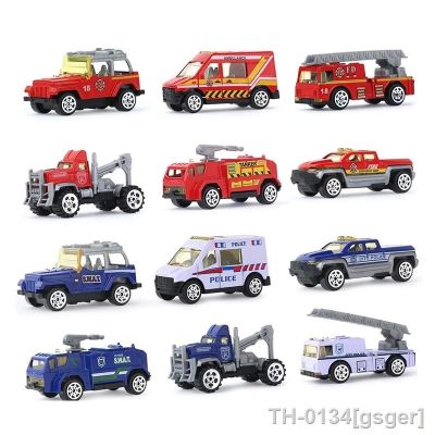 ☄✎◘ 6 pacotes crianças modelo de carro brinquedo mini escavadeira diecast engenharia veículo caminhão bombeiros brinquedos educativos presentes para meninos