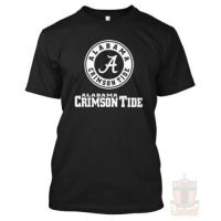 ผ้าฝ้ายแท้เสื้อยืดแขนสั้น พิมพ์ลาย Alabama Crimson Tide Football สําหรับผู้ชายS-4XL  CH0Q