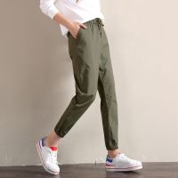 Spring Summer Korean New Casual Loose Schoolgirl Long Pants Large Size Slim Ankle Women Harem Pants Seluar Pendek Sekolah Musim Panas Korea Musim Bunga Seluar Harlan Wanita Seluar Baru Saiz Besar Wanita Langsing Buku Lali Wanita Panjang 韓版寬