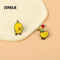 TIMIA สีเหลืองทาเล็บ หมุดเคลือบเป็ดไก่ สัตว์สัตว์สัตว์ สไตล์เกาหลีแบบ น่ารักน่ารักๆ โลหะผสมอัลลอยด์ สำหรับผู้หญิง