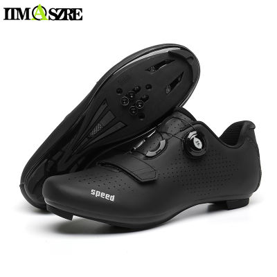 ใหม่สีดำ Mens Road Bike รองเท้าขี่จักรยานรองเท้าแบนรองเท้า Mtb Cleats รองเท้าจักรยานเสือภูเขารองเท้าจักรยานสำหรับผู้ชายรองเท้าผ้าใบความเร็ว Spd ไตรกีฬารองเท้าขี่จักรยานถนนรองเท้าจักรยานกีฬา