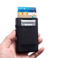 RFID Bank ID Credit Card Holder Men Metal Wallet Anti-magnetic Automatic POP-UP Card Case Minimalistic Wallets Dropshipping 2022