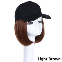 SHANGKE Synthetic Baseball Cap Hair Wig Short Straight Wigs Black Brown Naturally Connect Adjustable Wigs For Women