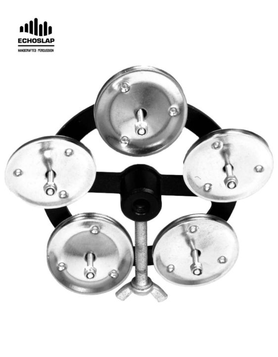 Echoslap C16 Hi Hat Tambourine Jingle Ring แทมโบริน แบบวงแหวน สำหรับติดบนขาตั้งไฮแฮท ตัวประกบโลหะ 5 คู่ (สีเงิน)