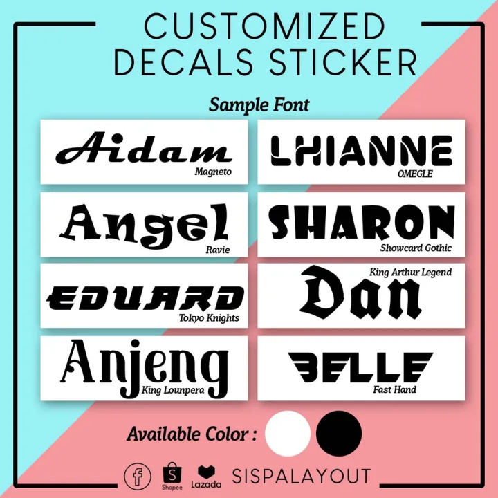 Cheapest (COD) Custom Name Sticker Vinyl Decal Personalized for Gifts