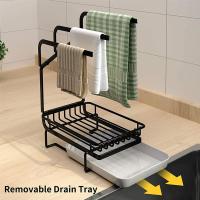 Drain Rack Storage Sink Organizer Rack Kitchen Sink Organizer Nonslip Sponge Soap Brush Holder Bathroom Storage Rack