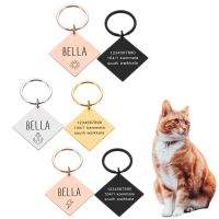 Customized Dog ID Tag Personalized Engraving Pet Cat Address Tags Collar Accessories Nameplate Anti-lost Pendant Metal Keyring