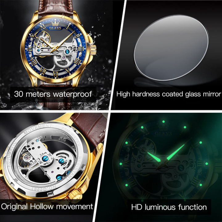 olevs-แบรนด์ผู้ชายนาฬิกากลไกเดิมกันน้ำอัตโนมัติ-2023-ขาย-g-shock-skeleton-ใสเรืองแสงหน้าปัดนาฬิกาหนังผู้ชาย