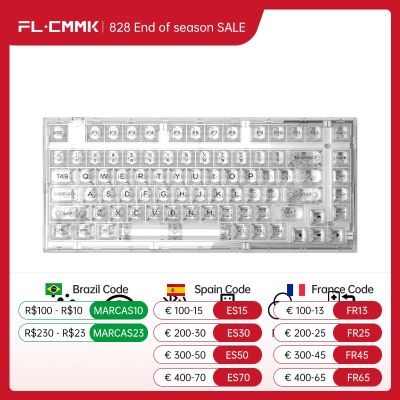 FL ESPORTS Q75 Tri-Mode Mechanical Keyboard 82-Key Hot-Swappable Gasket Mount RGB Backlit Gaming Keyboard for Win/Mac/Android Keyboard Accessories