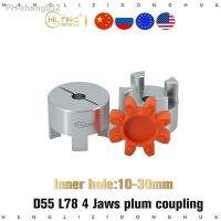 D55L78 Four Jaws Aluminum Plum Flexible Coupling Motor Shaft Connector Inner Dia 10-30mm For Large CNC Ballscrew Coupler Router