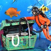 1pcs New Unique Design Treasure Hunter Diver Action Figure Fish Tank Ornament Landscape Aquarium Decoration Accessories