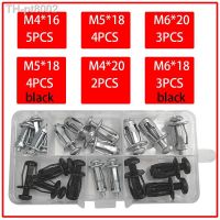 ❏▦✑  Petal Rivets M4 M5 M6 Lock Screw Nut Kit Set Aluminum Rivet Black Steel Riveter Hollow Iron Fixed Plate Bolt For Car  License