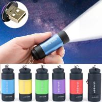 Led Mini Torches Light USB Rechargeable Portable Flashlight Keychain Torch Lamp Waterproof Light Hiking Camping Flashlights Rechargeable  Flashlights