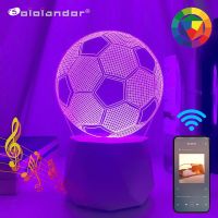 Bluetooth speaker Led Lamps 3d Night Light Creativity Touch Sensor Nightlight for Kids Bedroom Decoration Soccer Table Lamp Gift