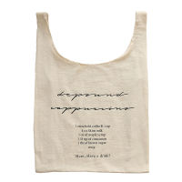 INS Hand Carry Letter Vest Bag Canvas Cotton Bag Coffee Bag Shoulder Bag Eco Shopping Bag Tote Bag