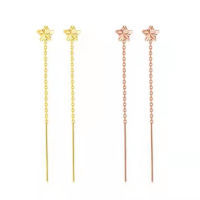 BANFU Real 18K Gold Star Mini EAR Wire AU750 Explosive Color Gold Earrings Birthday Gift Jewelry Women Earrings