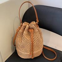 Summer Hand-Woven Handbags Women Shoulder Messenger Bags Female Beach Straw Totes Bags Fashion Drawstring Ladies Crossbody Bags