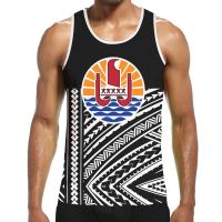 hot【DT】 Print Polynesia Tahiti sea Beach Sea Mens Gym Muscle Men Sleeveless Shirt