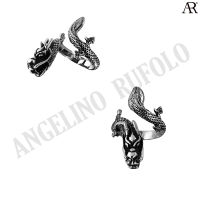 ANGELINO RUFOLO Ring ดีไซน์ Aqua Dragon แหวนผู้ชาย Stainless Steel 316L(สแตนเลสสตีล)คุณภาพเยี่ยม สีเงิน